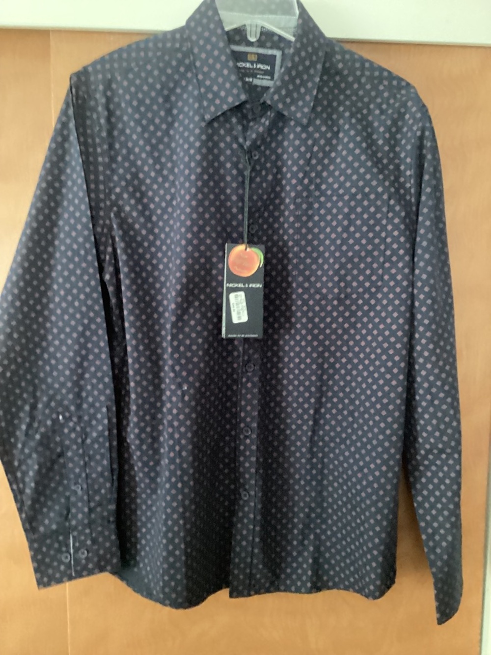 Nickel & Iron. Button-up Size Medium Navy Geometric NWT